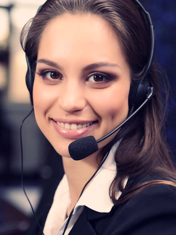 Call center operator at work